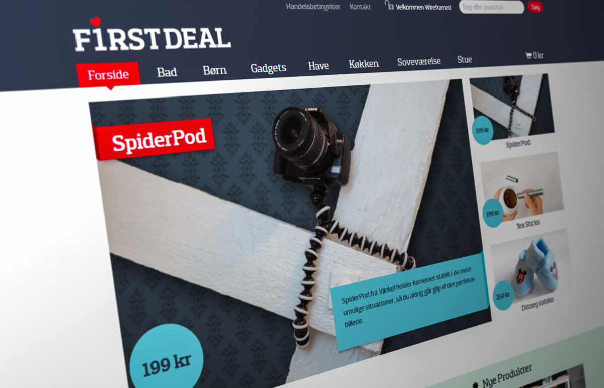 First Deal er en responsive Wordpress-baseret WooCommerce webshop designet og udviklet af wireframed.